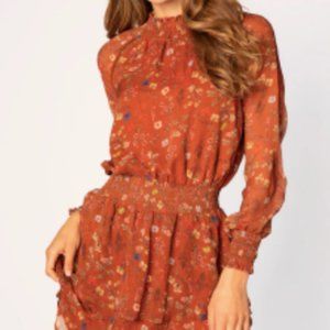 NWOT Allison New York High Neck Smocked Floral Mini Dress